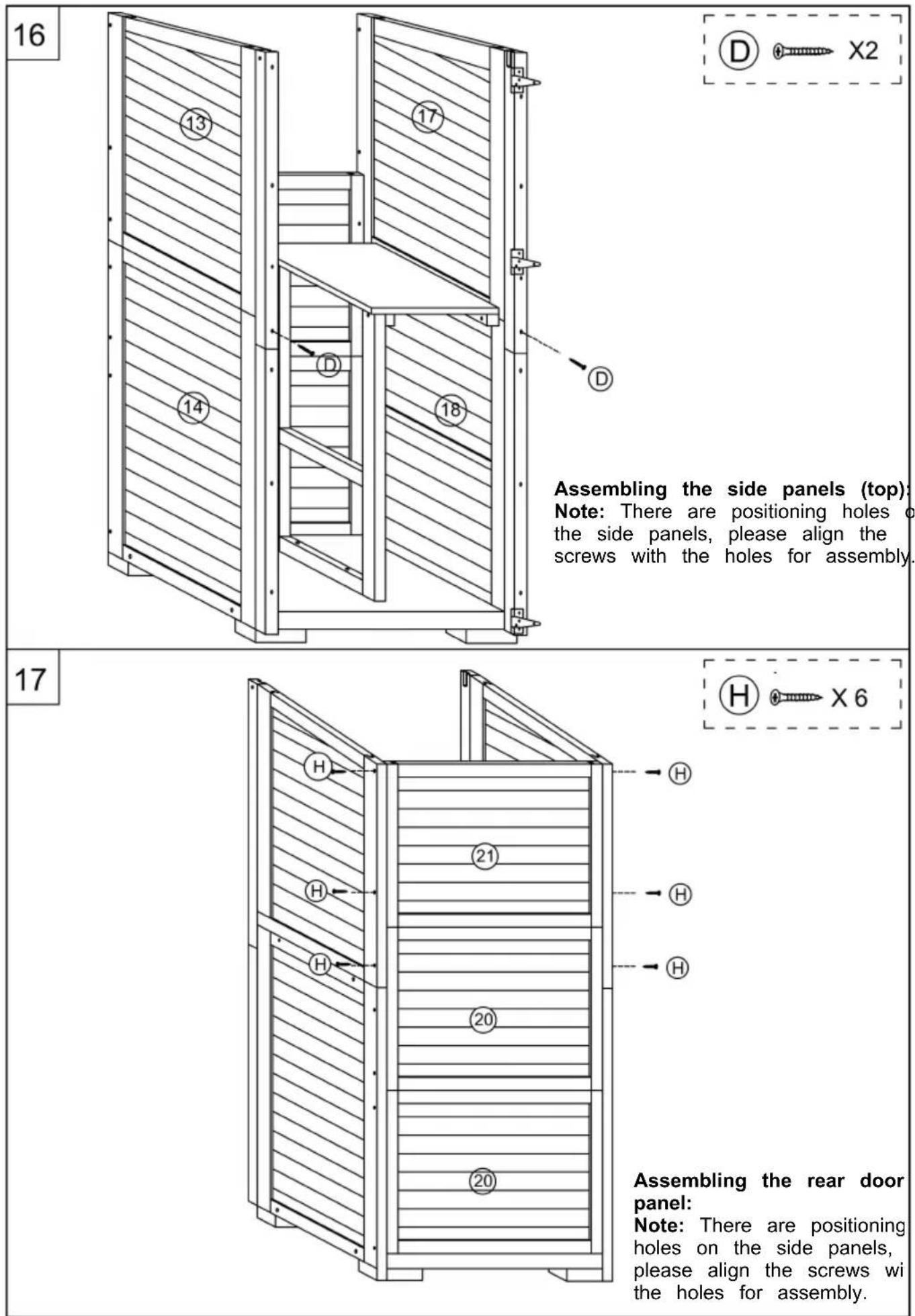 Vevor HL-001 - Assembling the side panels (bottom): - 15