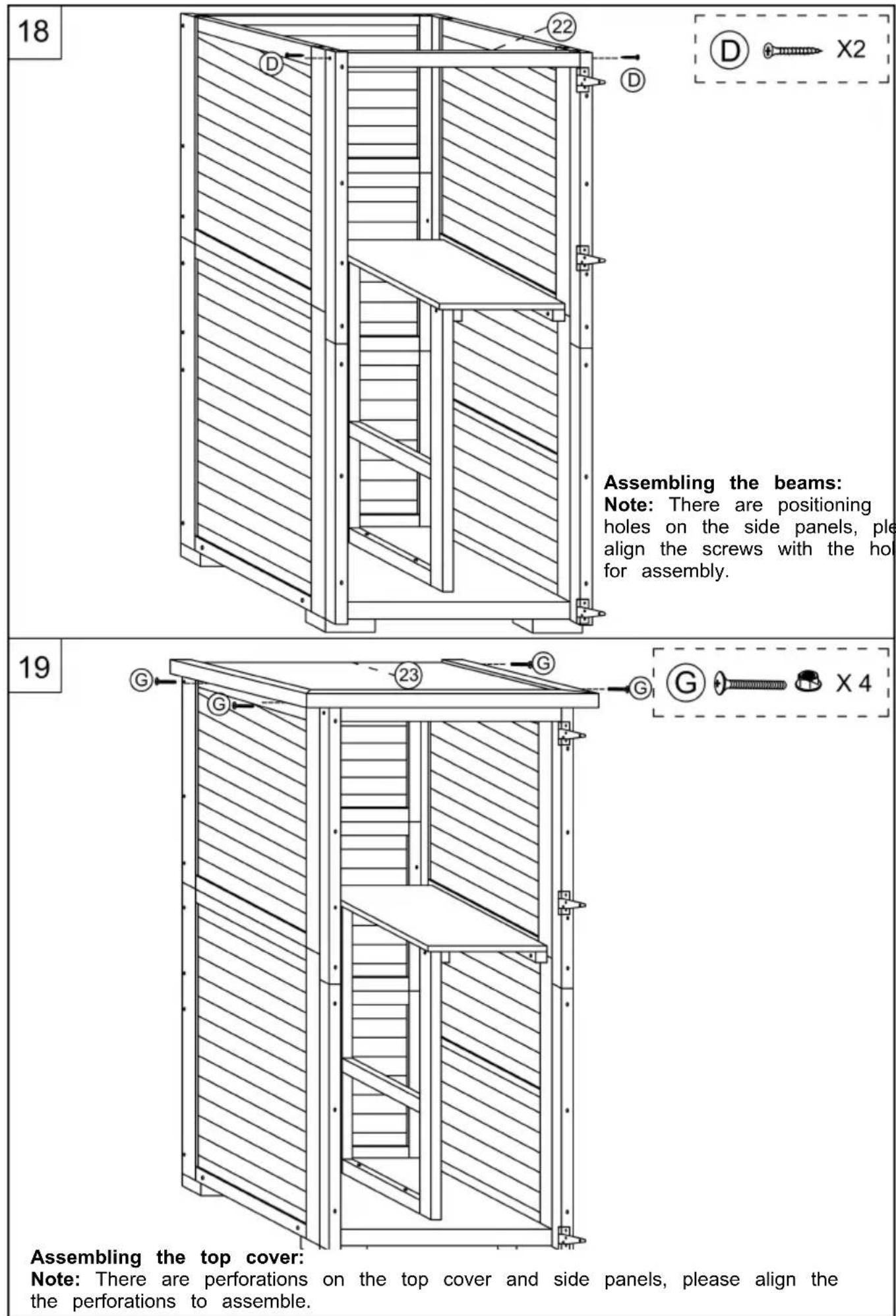 Vevor HL-001 - Assembling the side panels (bottom): - 16