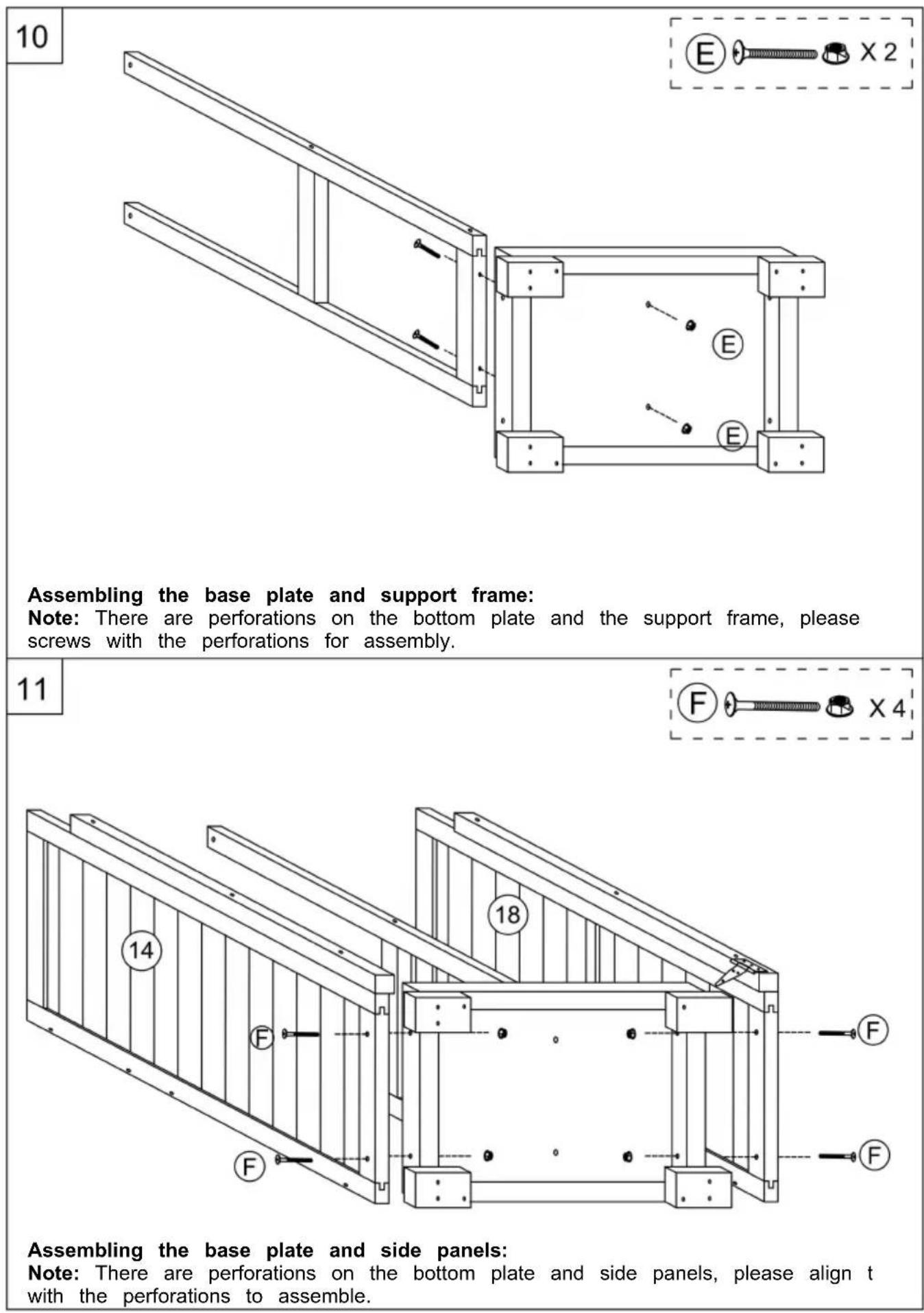 Vevor HL-001 - Assembling the side panels (bottom): - 4