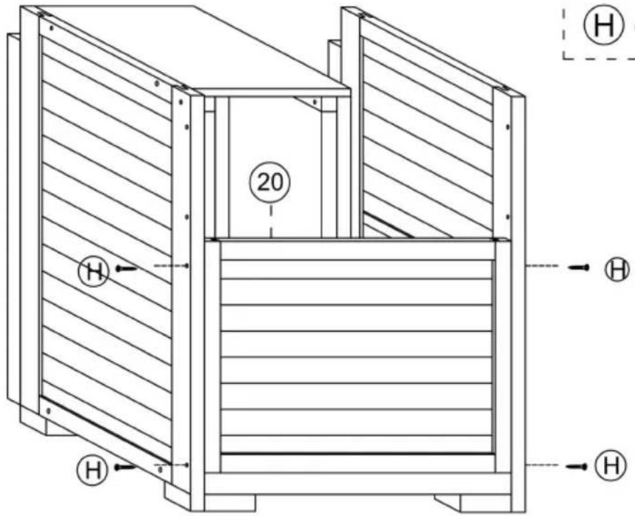 Vevor HL-001 - Assembling the side panels (bottom): - 9