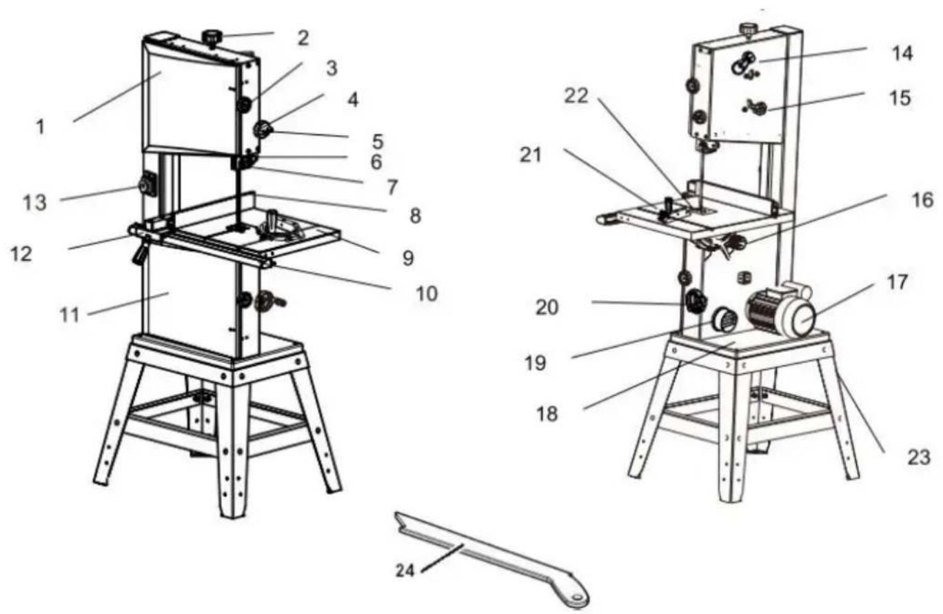 Vevor HBS350 - COMPONENTS AND PARTS(STANDARD DELIVERY) - 1