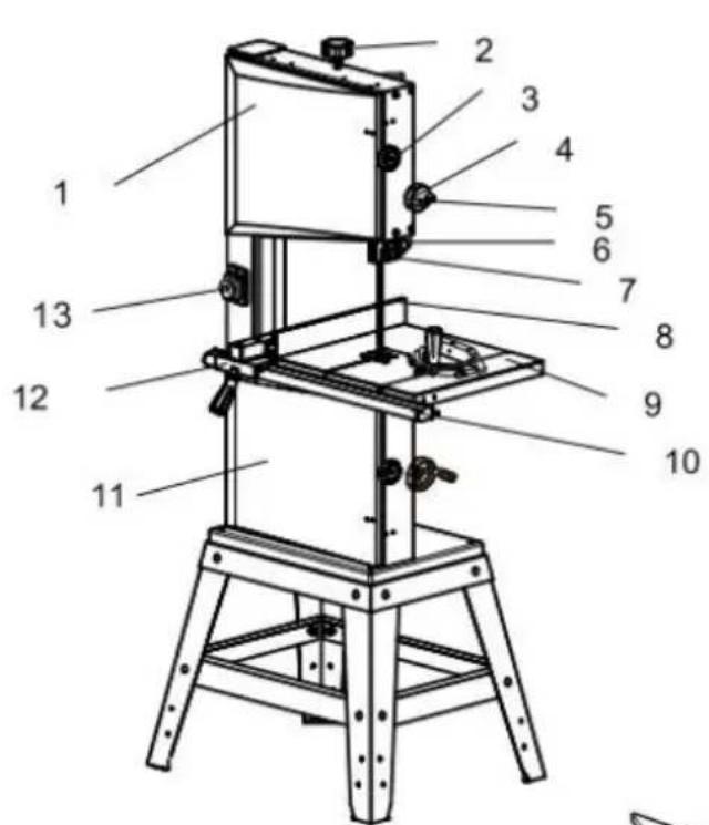 Vevor HBS350 - COMPONENTS AND PARTS(STANDARDDELIVERY) - 1