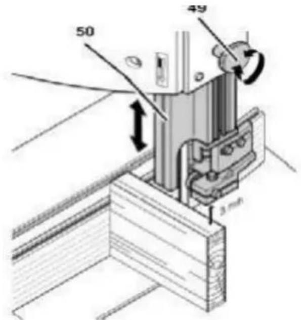Vevor HBS350 - Regolazione guida lama superiore - 1
