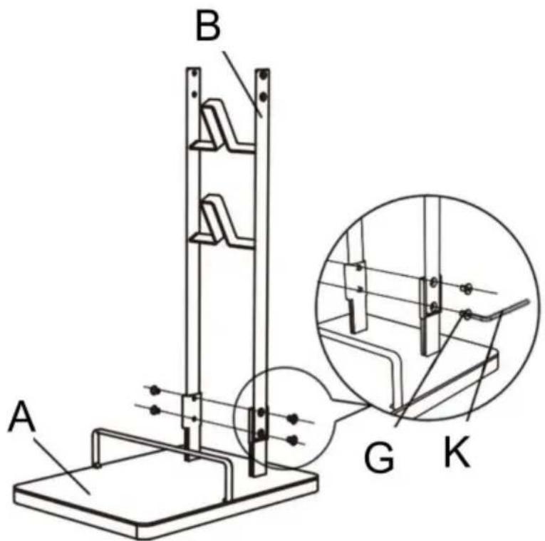 Vevor HLXCQJ-C02 - Installeer de onderste beugel B op basis A - 1