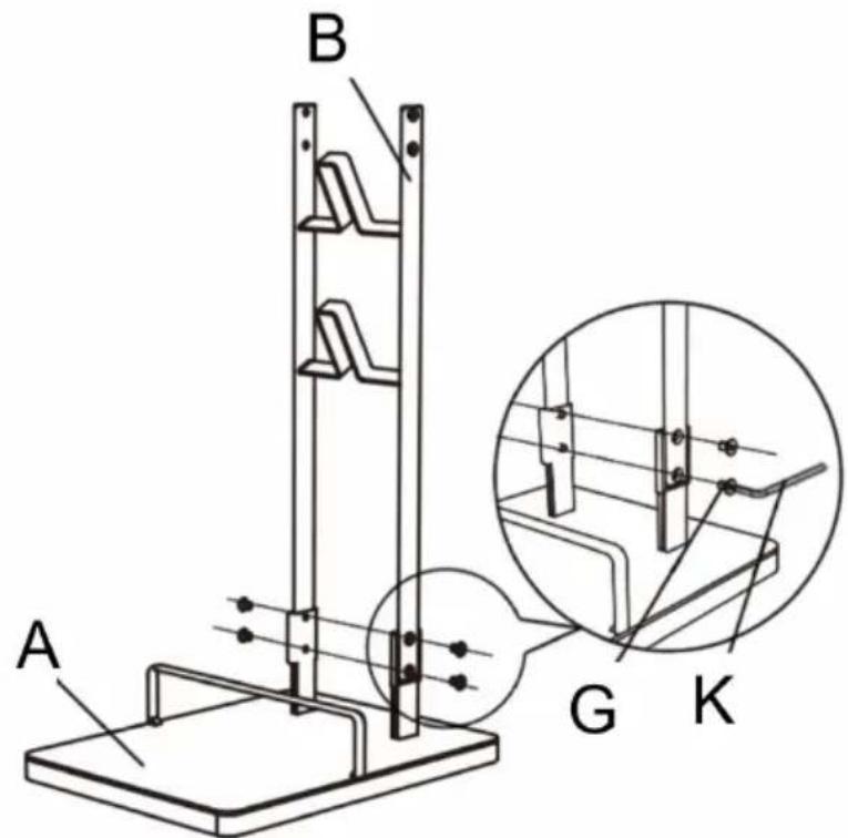 Vevor HLXCQJ-C02 - Install lower bracket B on base A - 1
