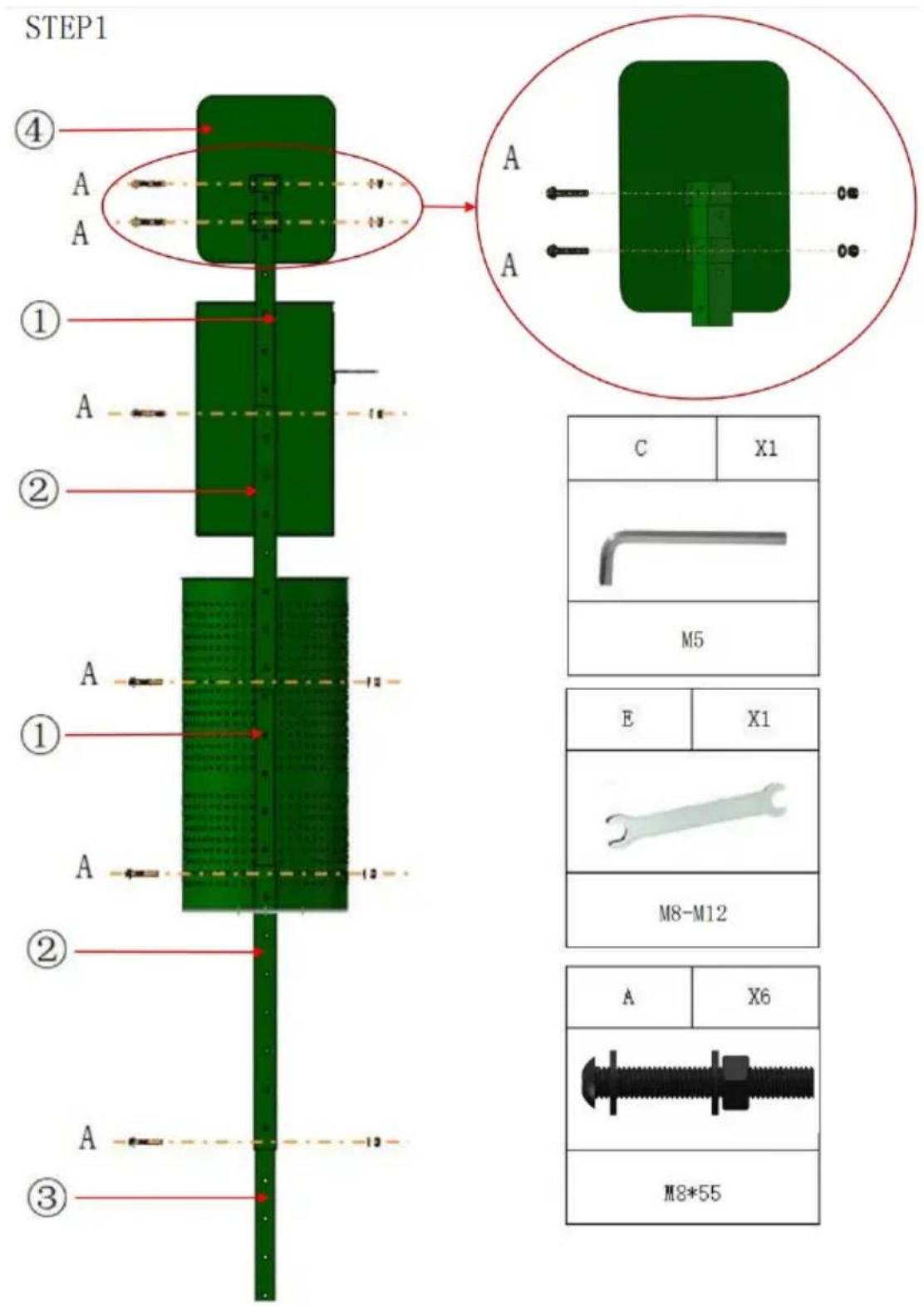 Vevor HBD008-2 - ASSEMBLY STEP - 1