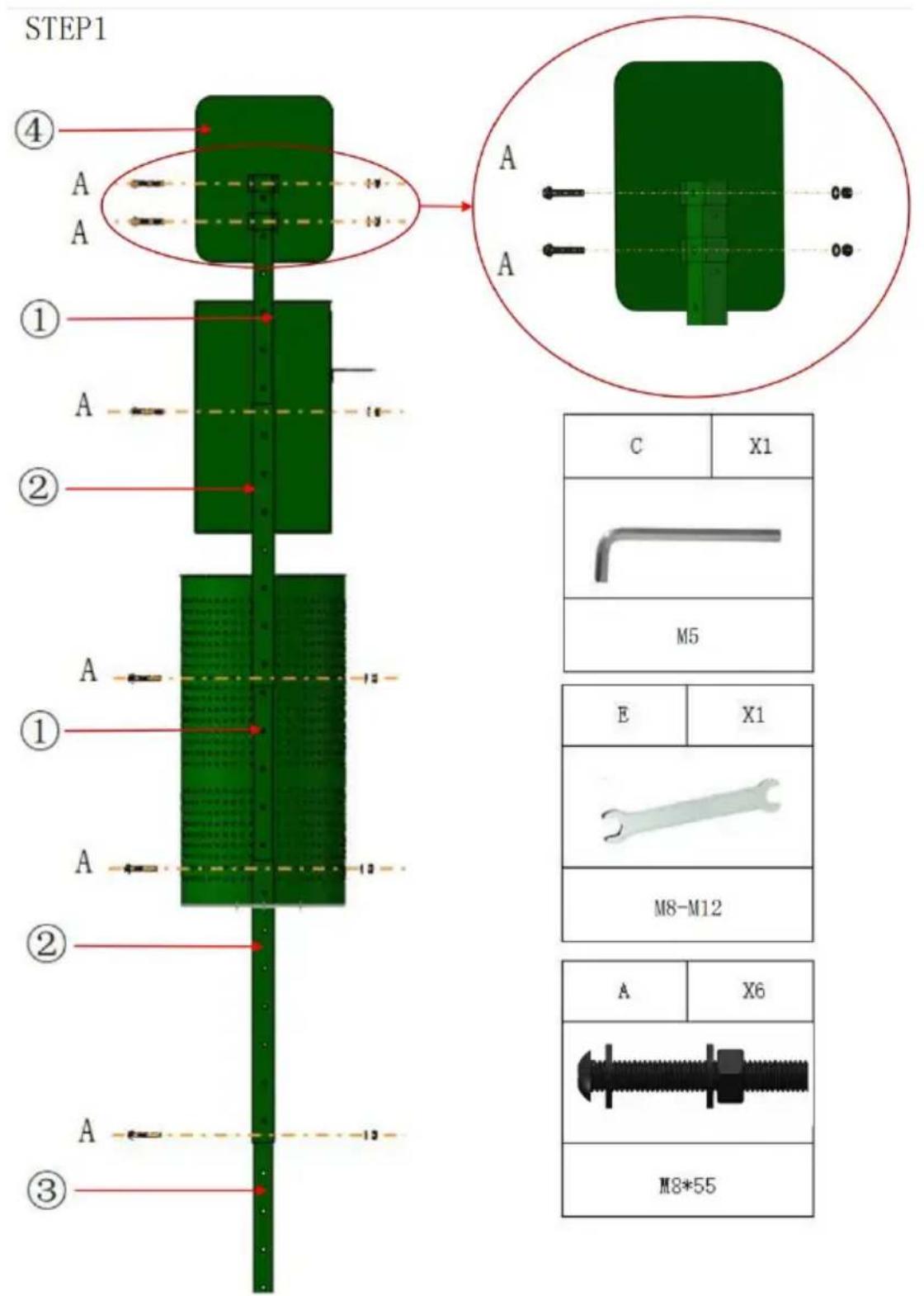 Vevor HBD008-2 - ASSEMBLY STEP - 1