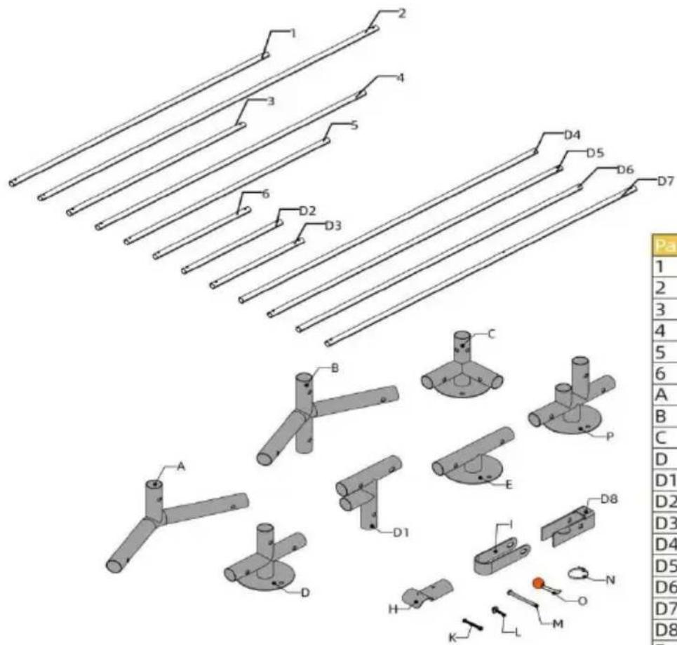 Vevor JD342 - PARTS LIST - 1