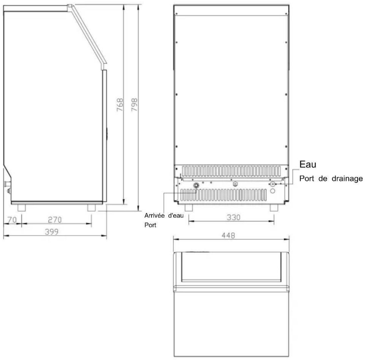 Vevor HZB-45 - 1) DIMENSIONS/CONNEXIONS - 1