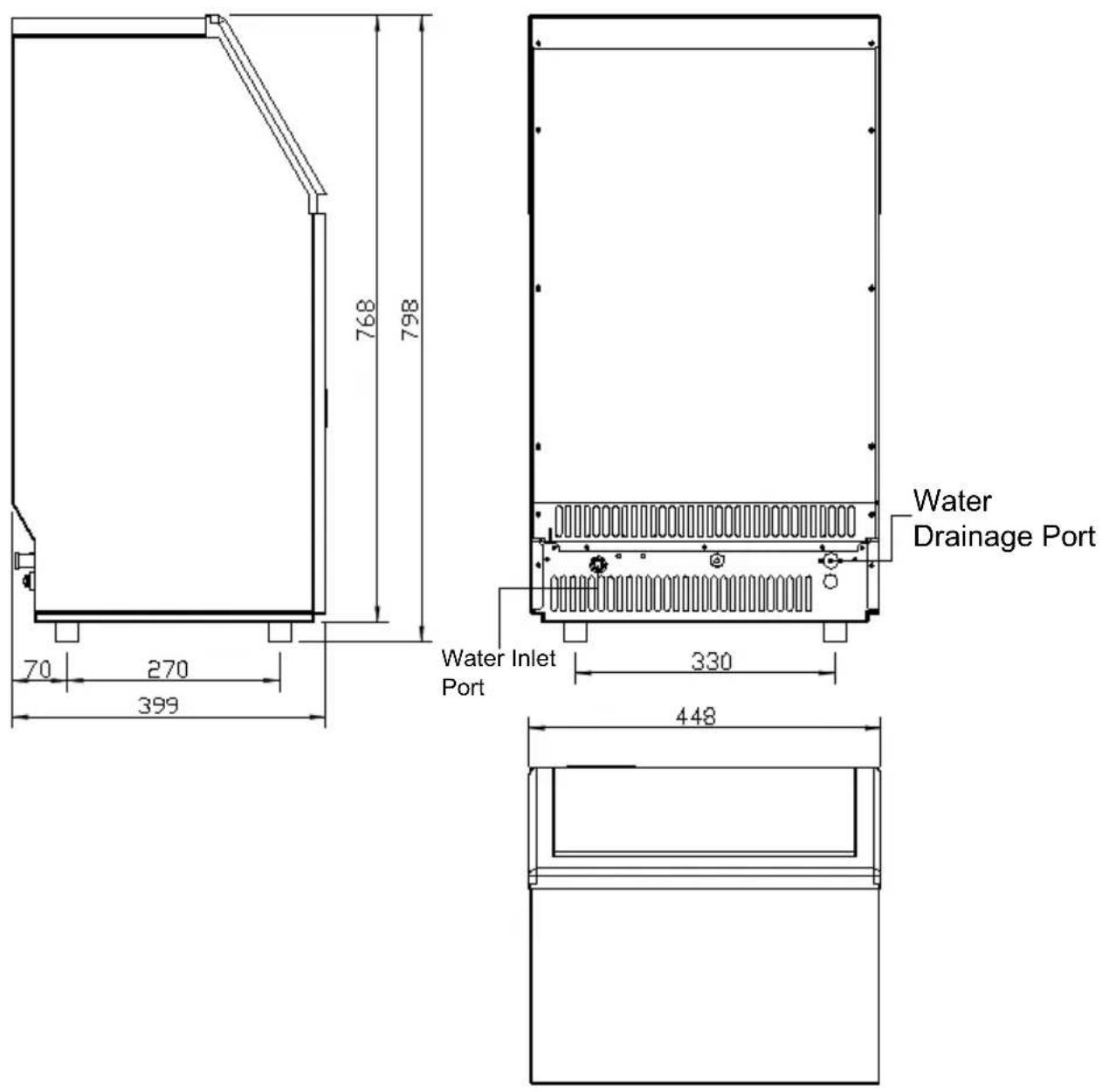 Vevor HZB-45 - 1) DIMENSIONS/CONNECTIONS - 1