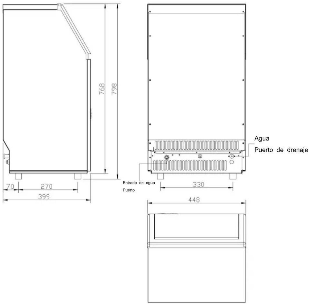 Vevor HZB-45 - 1) DIMENSIONES/CONEXIONES - 1