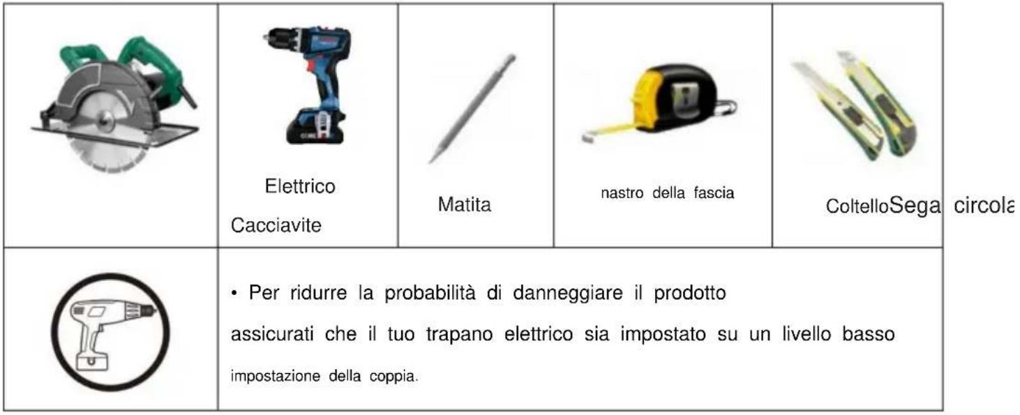 Vevor JF166-HFK-30220 - Installare gli strumenti richiesti - 1