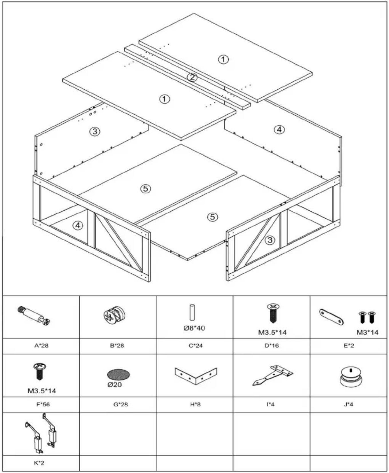 Vevor KLLT-06 - PARTS LIST - 1