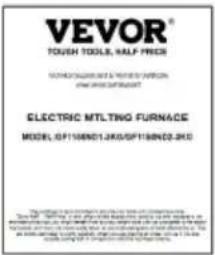 Vevor KD-1101 - PARTS LIST - 8