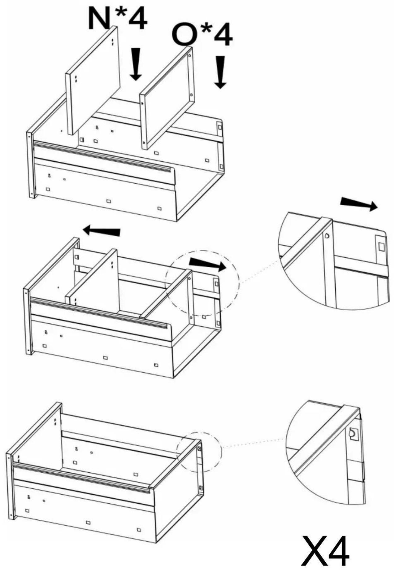 Vevor LK53112907 - ÉTAPE D'ASSEMBLAGE (TIROIR) - 3