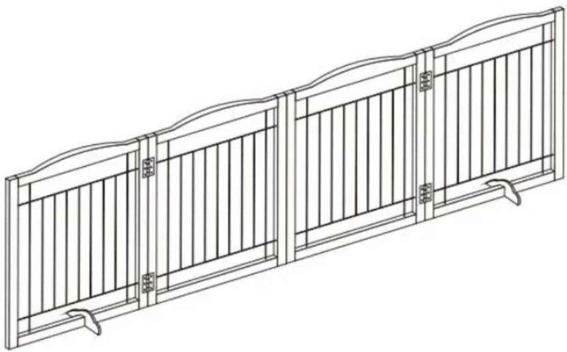Vevor JYWS-9632 - FREE STANDING WOODEN PET GATE - 1