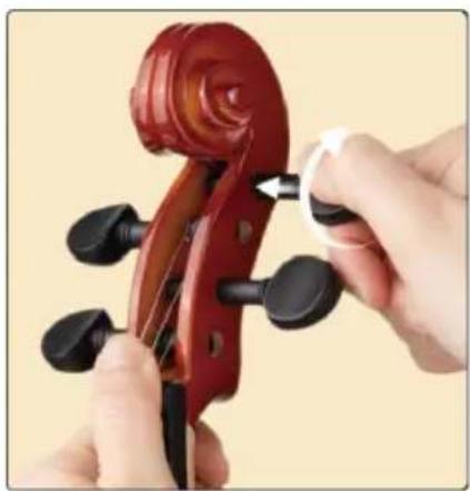 Vevor MV012L - Placez les cordes du violon dans les boutons chevalet. - 2
