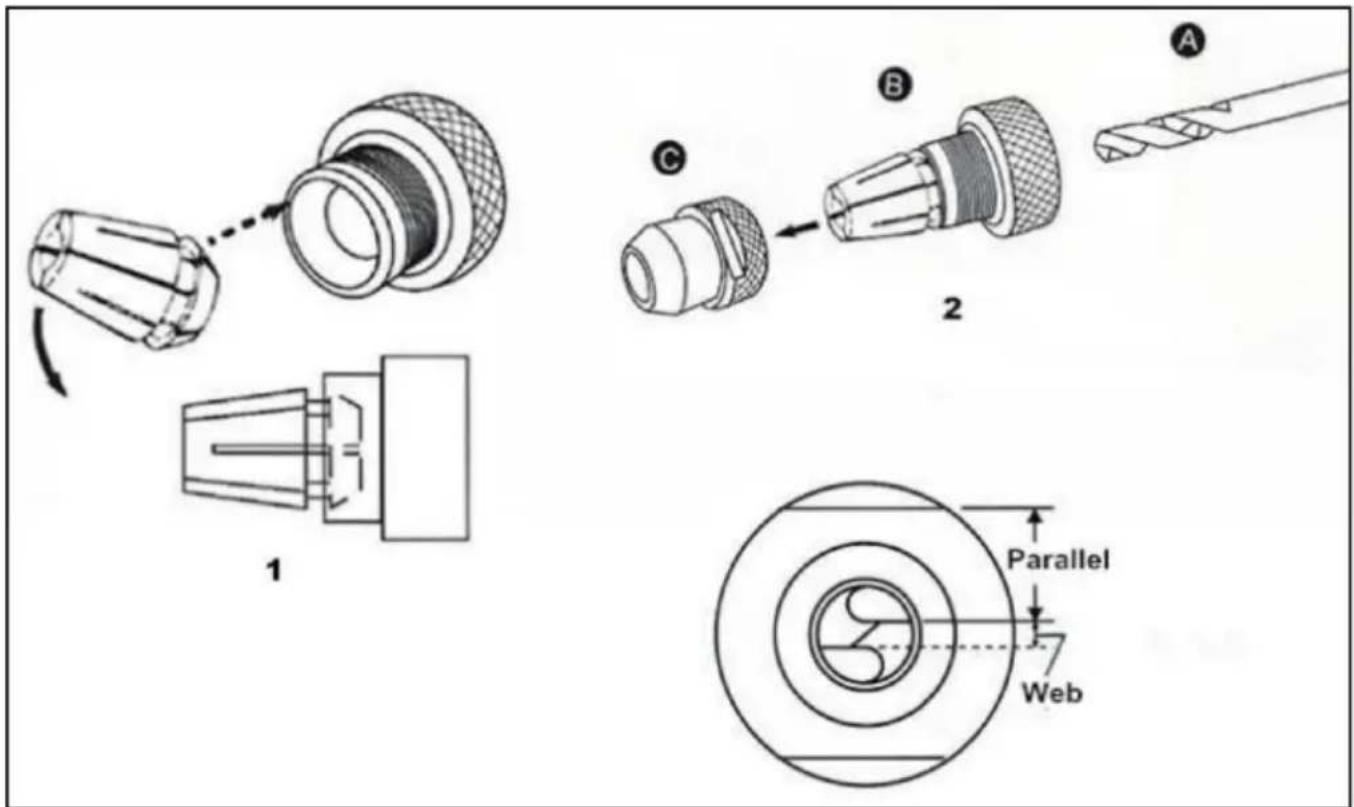 Vevor MR-13B - Setup the drill bit to the ER collet chuck. - 1