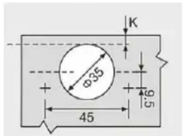 Vevor PHS23601-60 - Φ35 CLIP ON ONE WAY(2D)FOUR-WAY ADJUSATABLE HYDRAULIC BUFFERING HINGES - 2