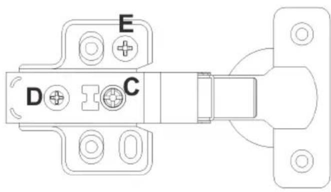 Vevor PHS25001-60 - Φ35 CLIP ON ONE WAY (3D) SIX-WAY ADJUSATABLE HYDRAULIC BUFFERING HINGE - 2