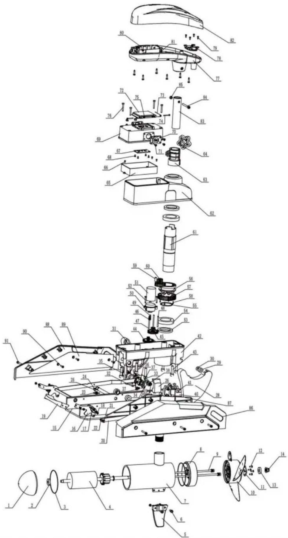 Vevor OMS150S - SCHÉMA ET LISTE DES PIÈCES - 1