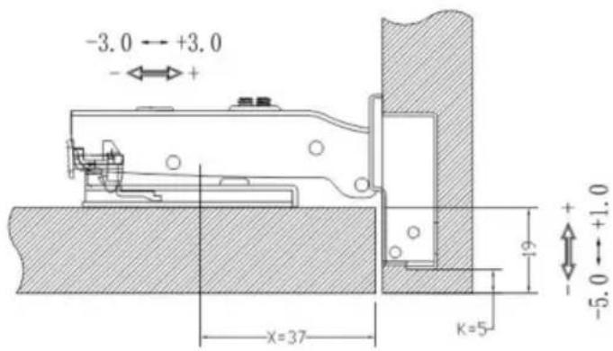 Vevor PHS25101-50 - ÿ35 CLIP OP EENWEG (3D) ZES-WEG VERSTELBARE HYDRAULISCHE BUFFERINGSCHARNIER - 5