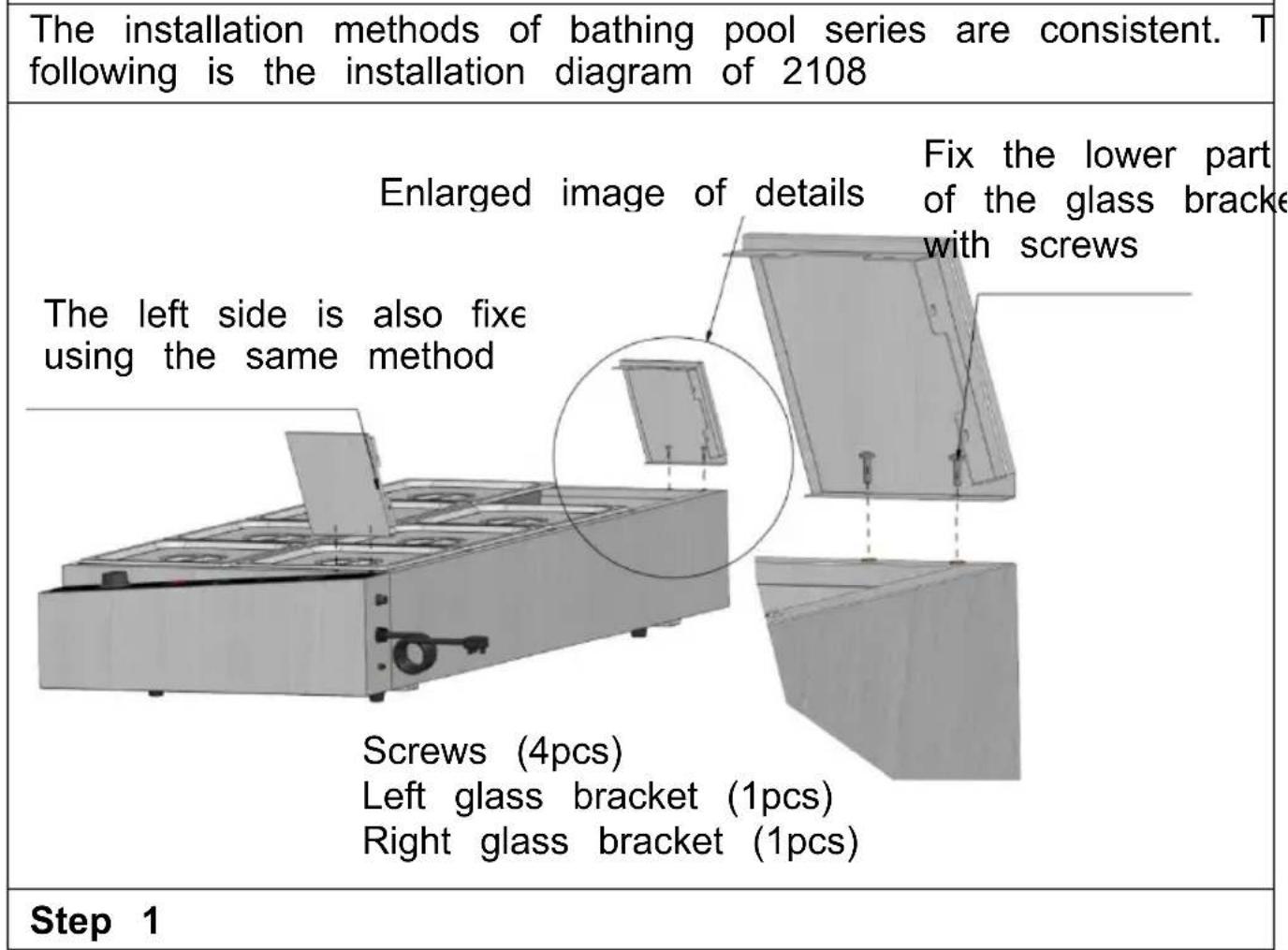 Vevor SC-TC-2110 - SC-TC-2108 Installation diagram - 1