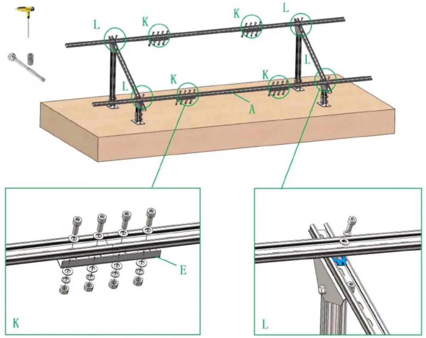 Vevor SF-SS-SKU7 - STEP 2 Inclined beam preinstalled - 3