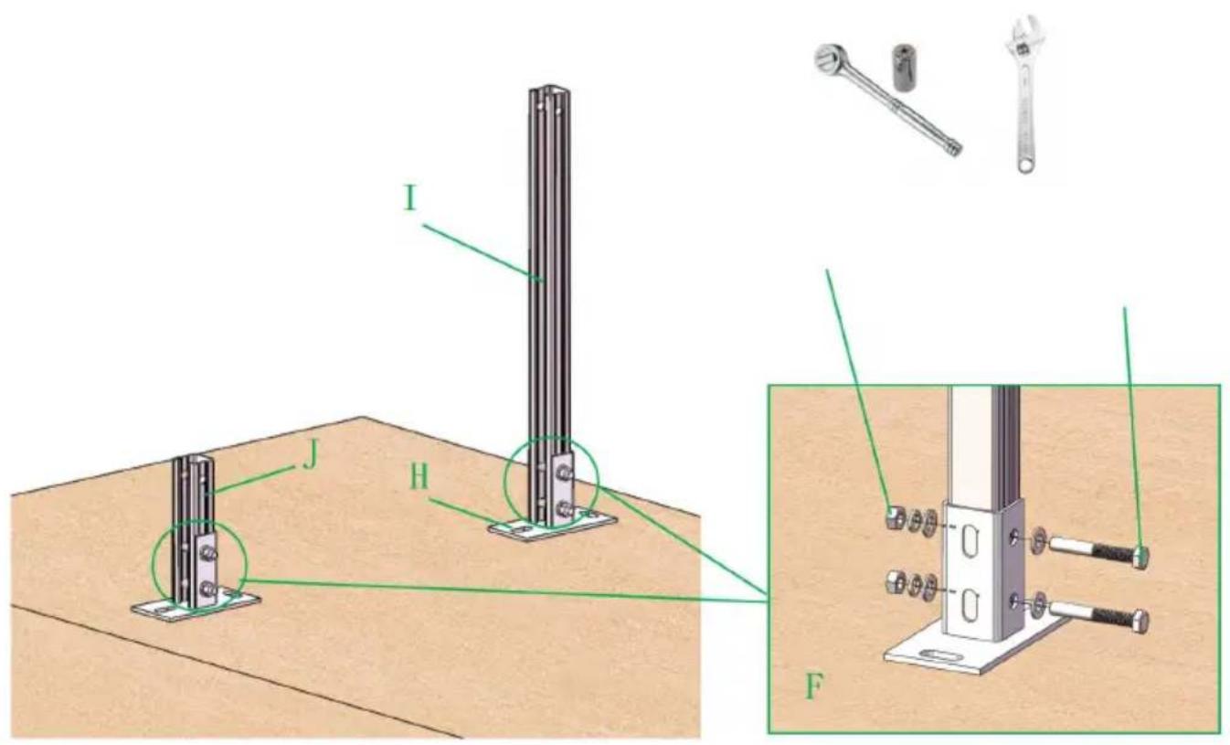 Vevor SF-SS-SKU7 - STEP 1 Install front column - 1