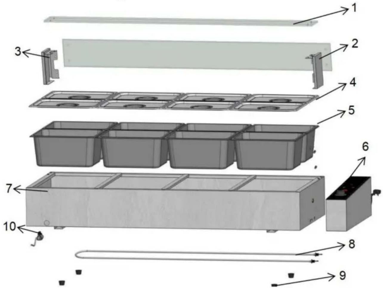 Vevor SC-TC-316 - Produktstrukturdiagram - 1