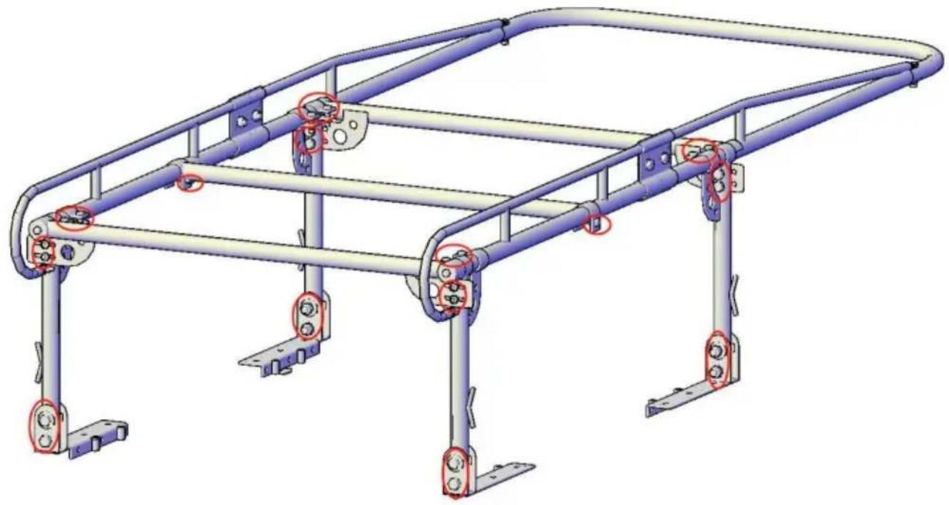 Vevor SC1402 - VERIFICARE CHE TUTTO L'HARDWARE SIA COMPLETAMENTE TENUTO A QUESTO TEMPO. (Bulloni come mostrato in Fig.20) - 1