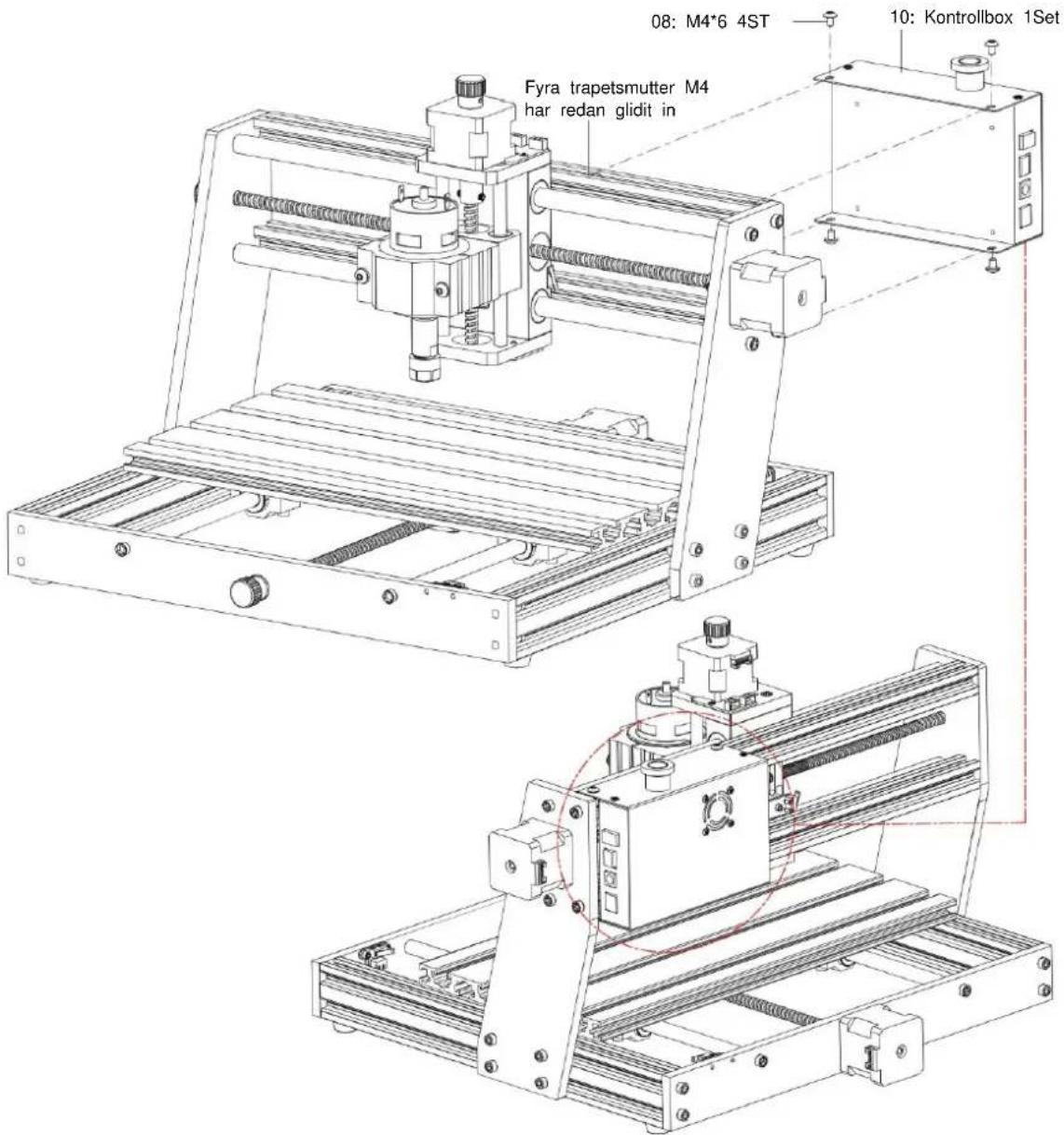 Vevor S3020 - Maskinmontering  X-axel och Y-axelkomponent - 4