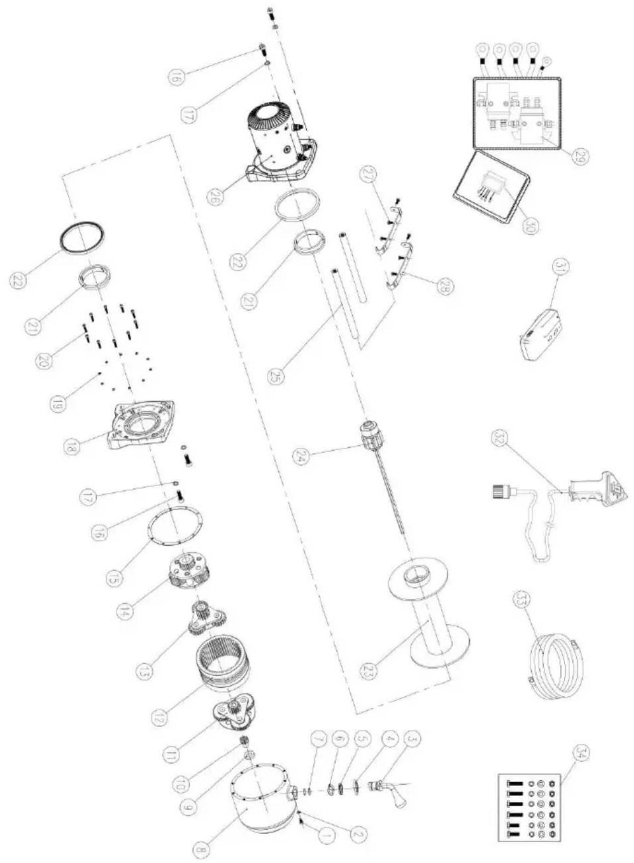 Vevor SEC16800T - EXPLOSIVT DIAGRAM - 1