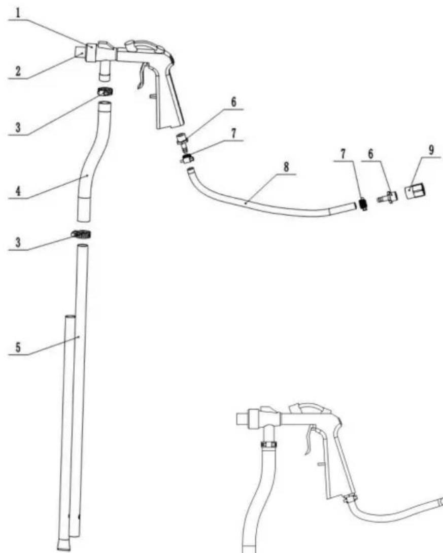 Vevor SBC220BF - Schritt 6 Strahlpistole zusammenbauen - 1