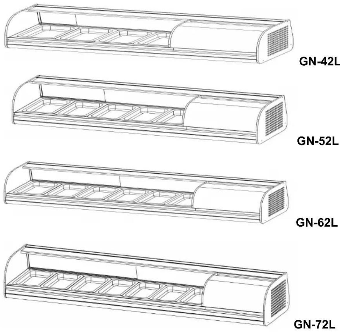 Vevor GN-52L - SUSHI DISPLAY CASI REFRIGERATOR - 1