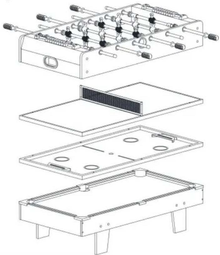 Vevor SUM-3217-4 - MANUELLE WERTUNG - LUFT HOCKEY-TISCH - 1