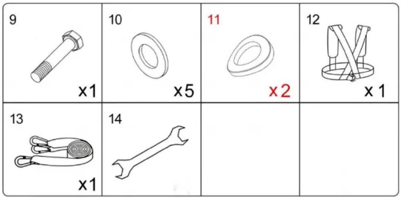 Vevor SHK-007 - PART LIST (SHK-006) - 2