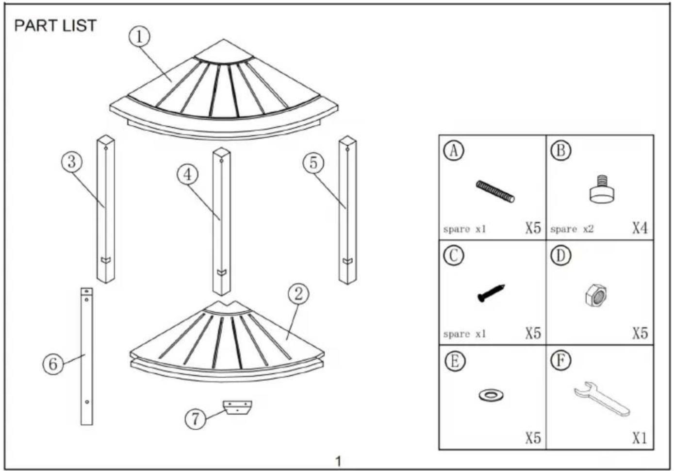 Vevor TE23K1002 - PART LIST - 1