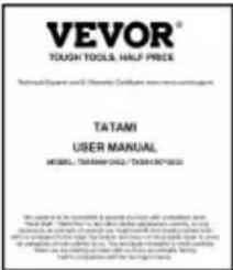 Vevor TXSS1397*2032 - PARTS LIST - 2