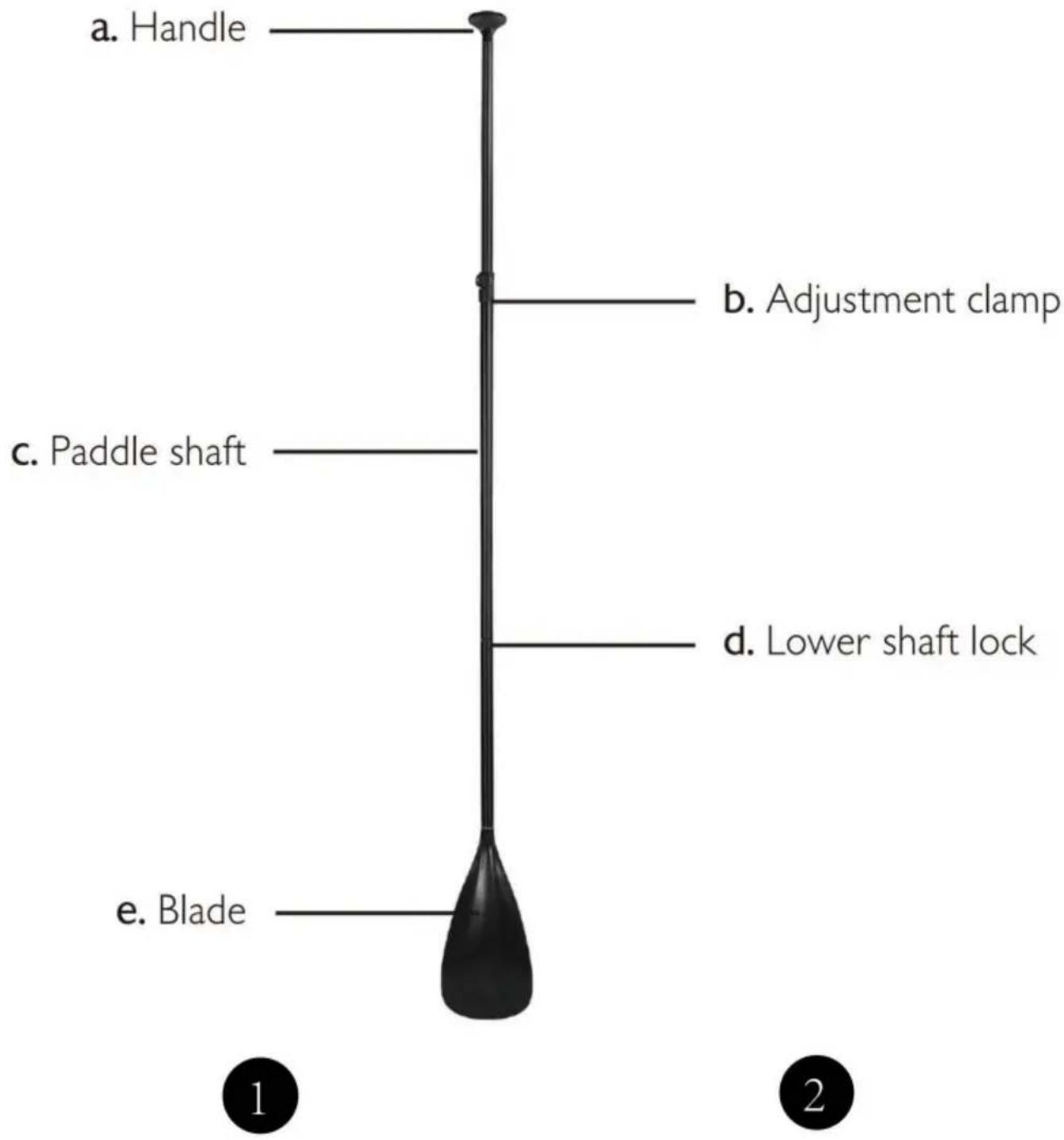 Vevor SUP-320 - Justerbar aluminiumpaddel (3 delar) - 1