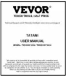 Vevor TXSS990*2032 - PARTS LIST - 2