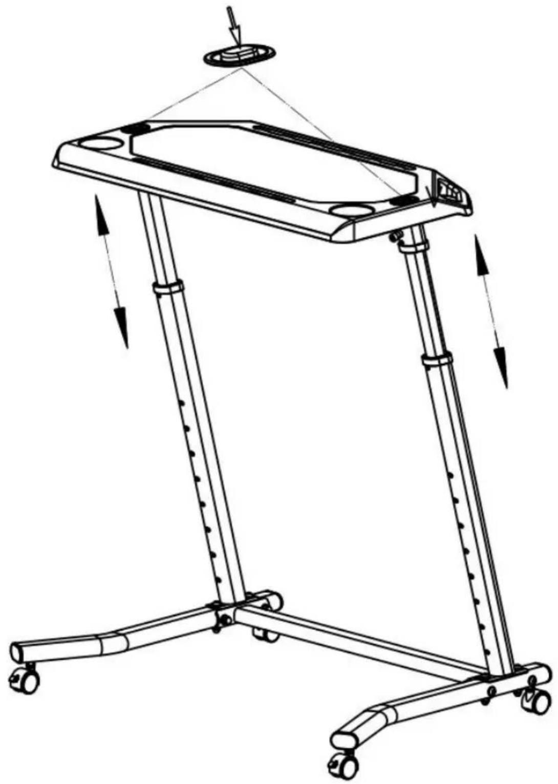 Vevor TY-DNJ003 - Step 7 : Adjust height of desktop. - 1