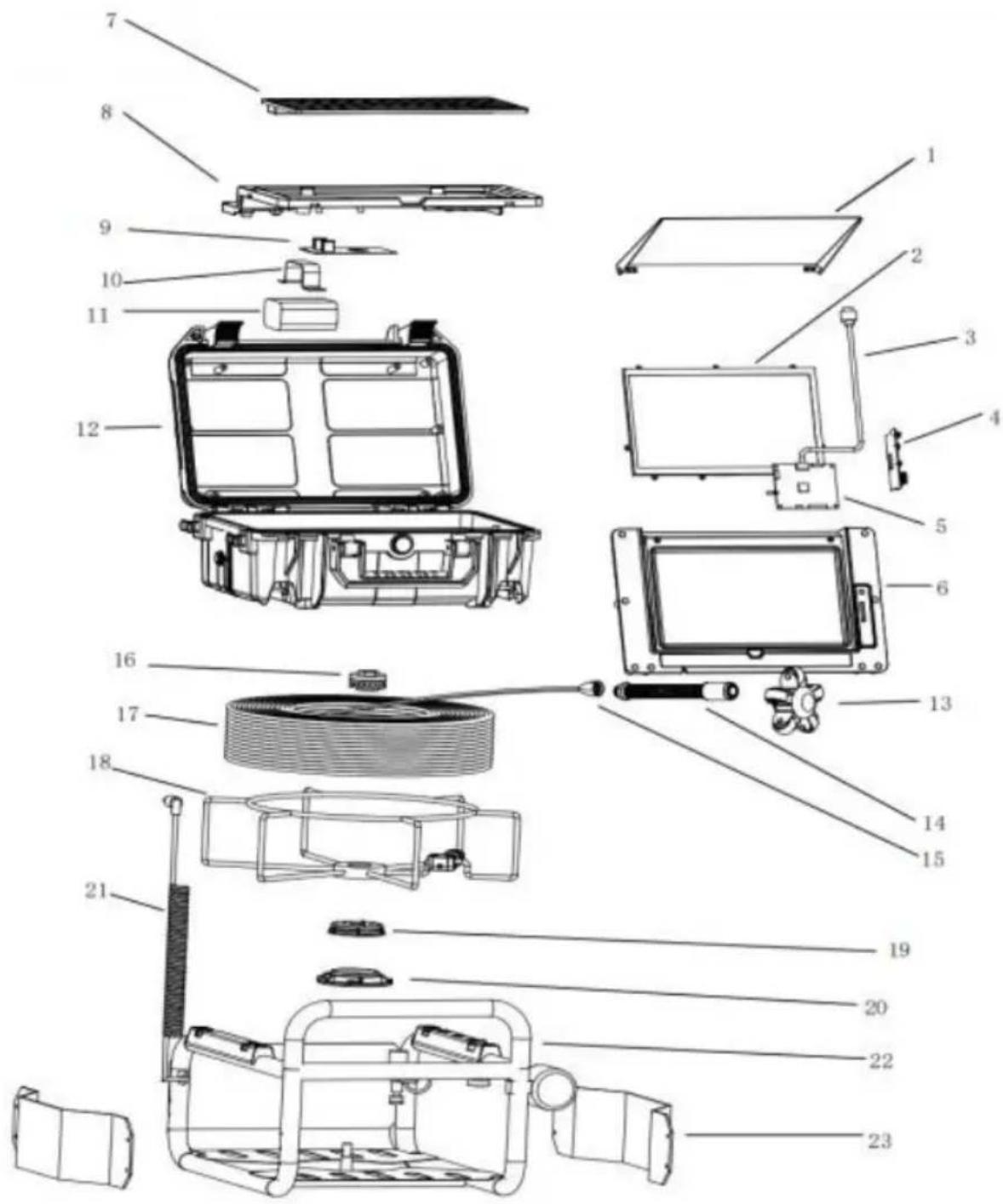 Vevor WP9612FT - sprängskiss av den färdiga produkten - 1