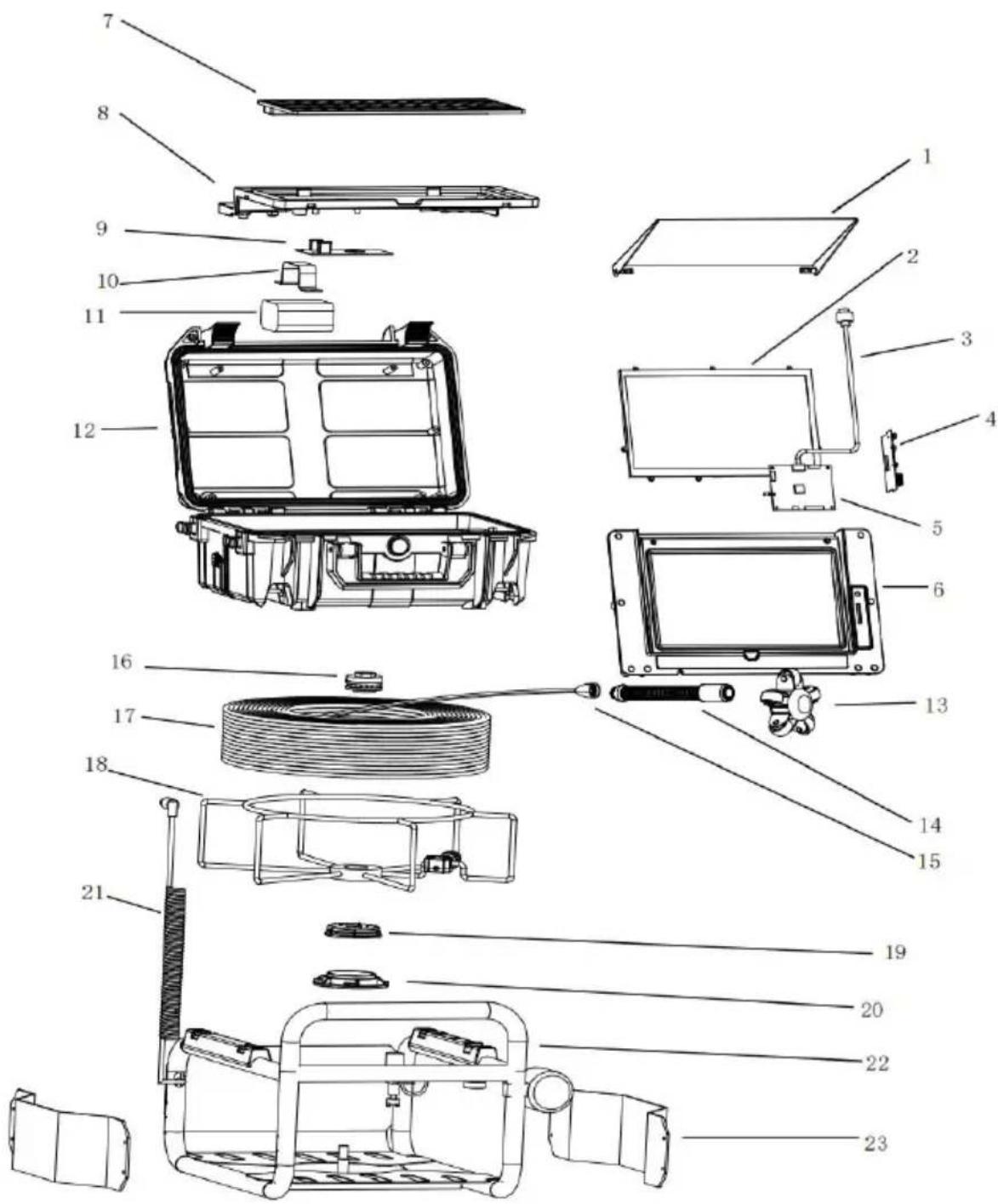 Vevor WP9612FT - exploded view of the finished product - 1