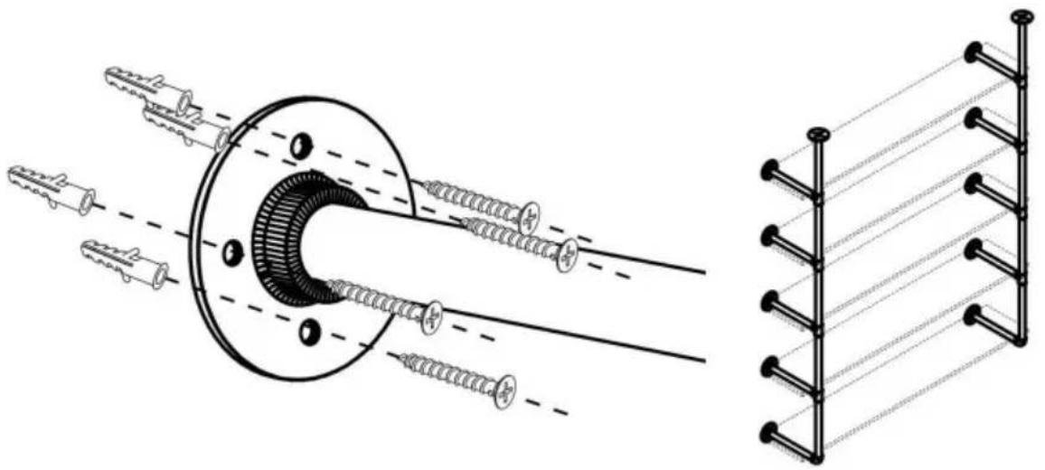 Vevor WPSR-XM016 - FIXEZ LES ETAGERES DE TUYAUX AU MUR - 8