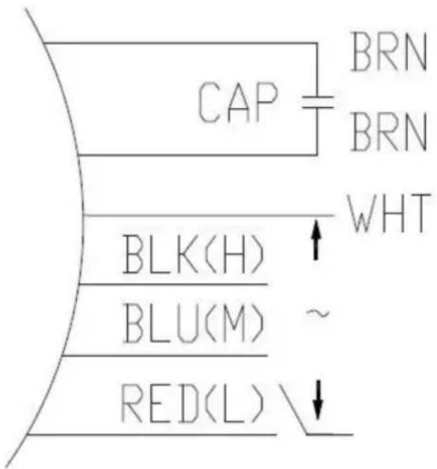 Vevor YDK160-4G02 - Motor 3-HASTIGHETSDIAGRAM - 1
