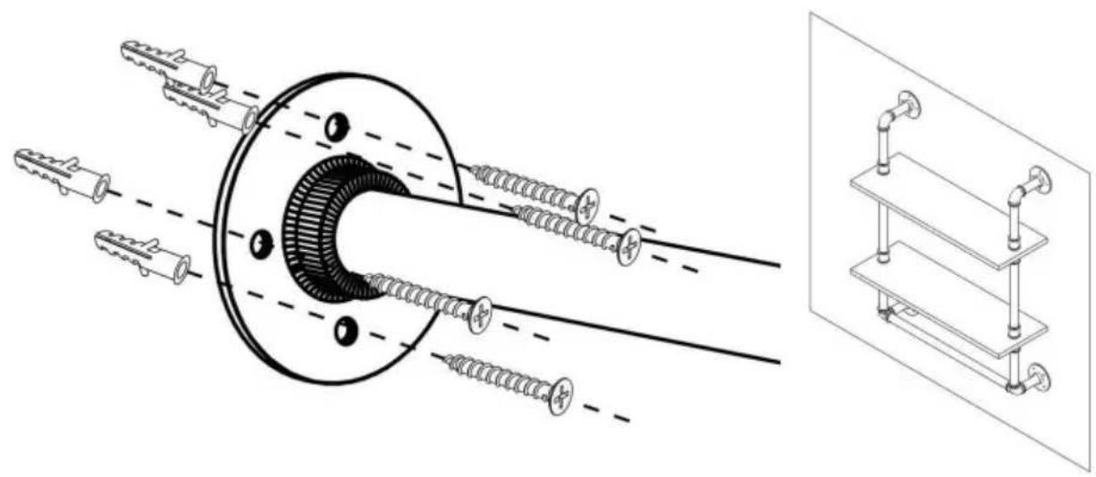 Vevor WPSR-XM006 - FIXEZ LES ETAGERES DE TUYAUX AU MUR - 6