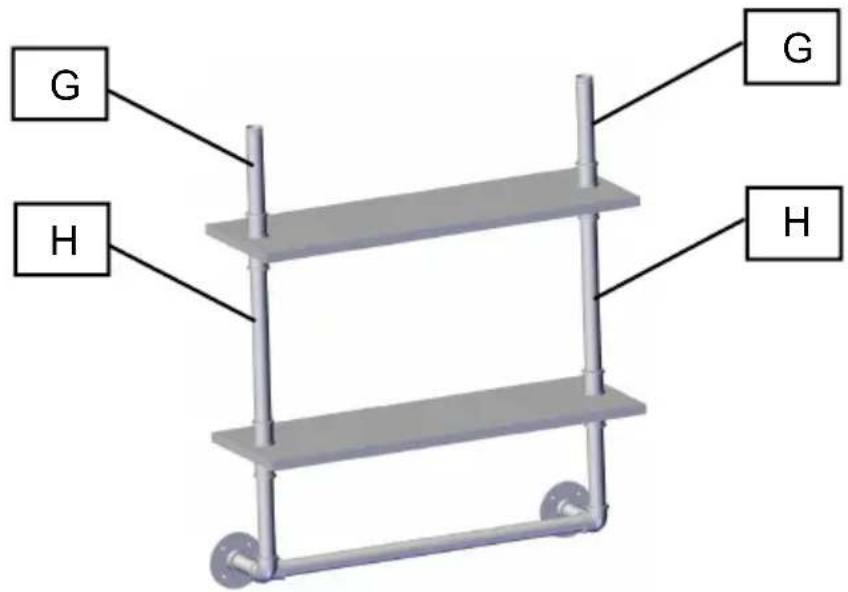 Vevor WPSR-XM006 - PIPE SHELVES ASSEMBLE - 6