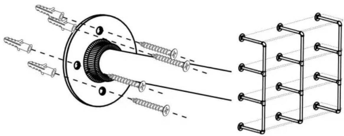 Vevor WPSR-XM015 - FÄSTA RÖRHYLLOR PÅ VÄGGEN - 4