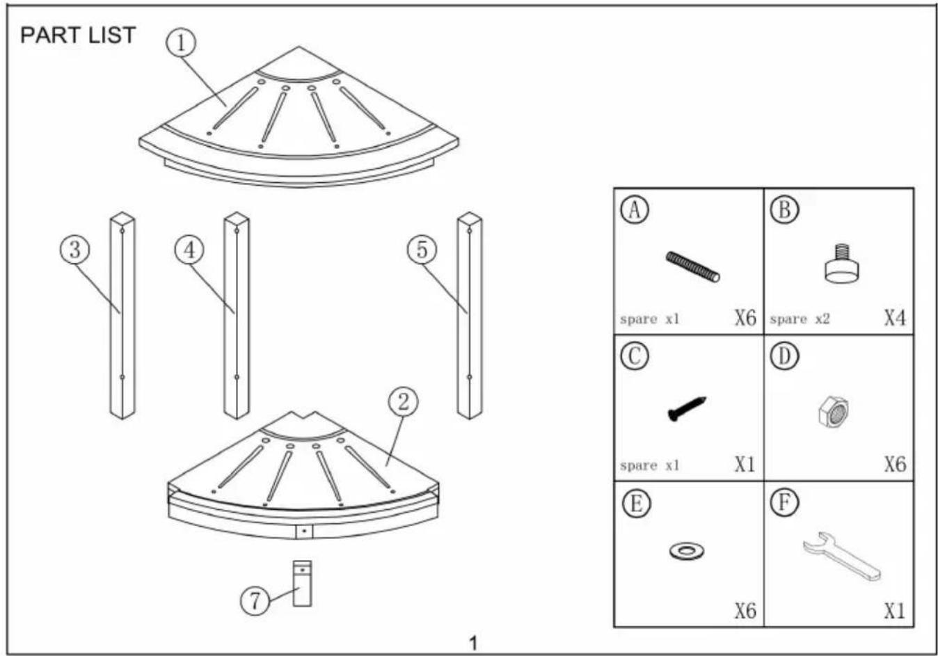 Vevor TE23K1001 - PART LIST - 1